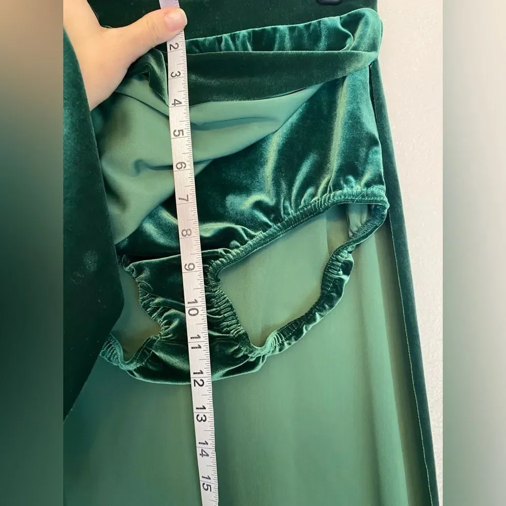 Kelle dance solo costume 3 piece green velvet THE ALCHEMY skirt 7111 MA adult